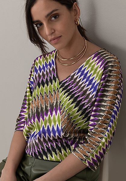bianca Print-Shirt WALLY mit angedeuteter Wickeloptik günstig online kaufen