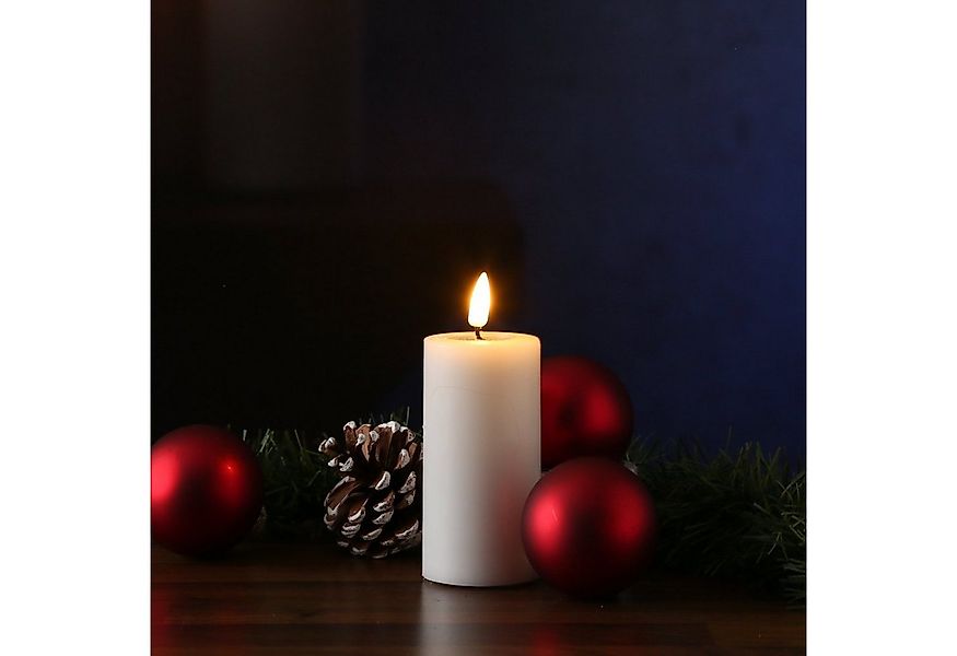 Deluxe Homeart LED-Kerze Mia Deluxe Echtwachs flackernd Wachsspiegel H: 10c günstig online kaufen