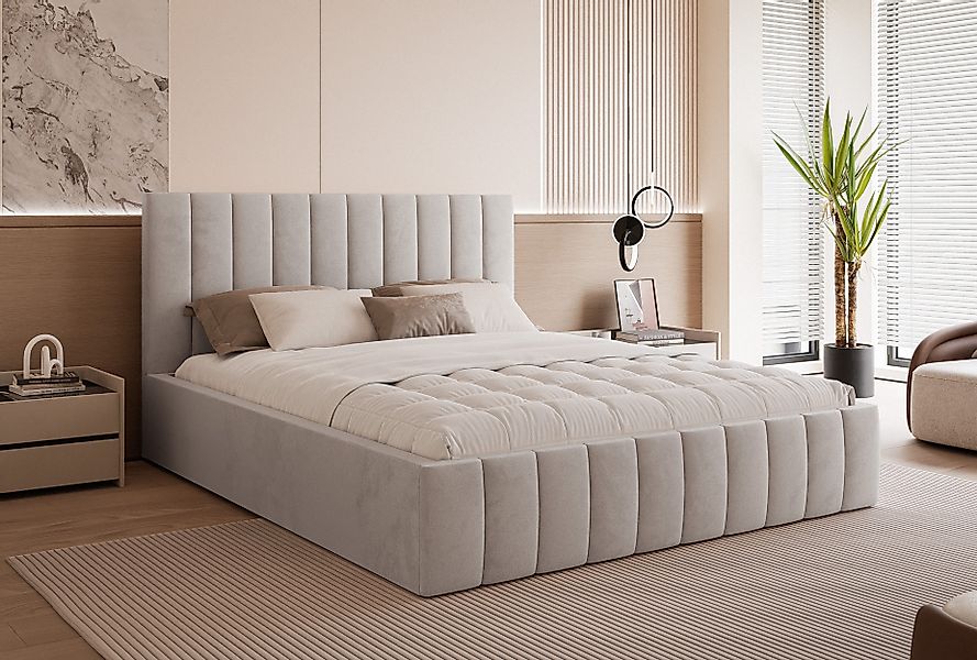 Goldstoff Polsterbett Elegantes Bett mit hohem günstig online kaufen