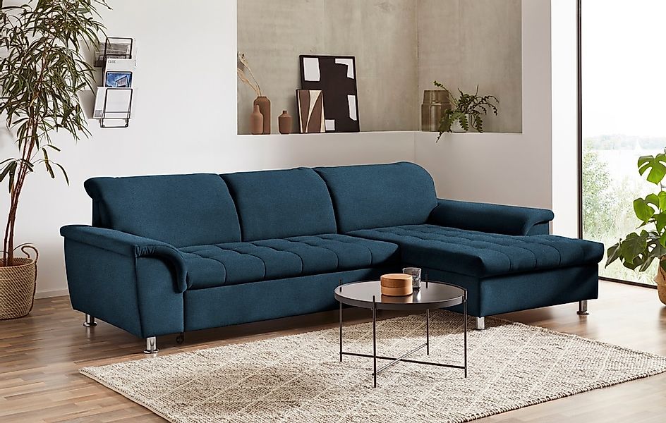 DOMO collection Ecksofa "Franzi, zeitlos und elegant, moderne Sitzheftung, günstig online kaufen