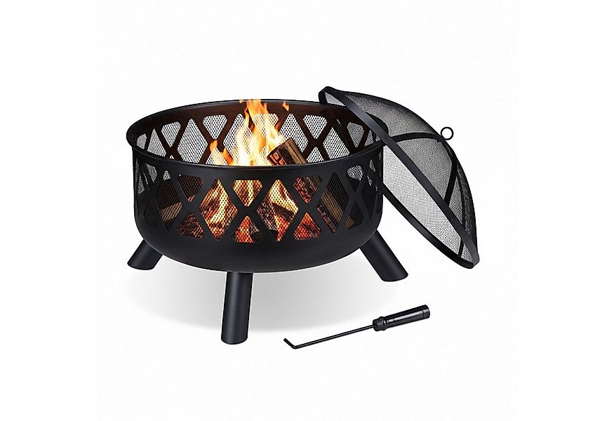relaxdays Feuerschale mit Funkenschutz günstig online kaufen