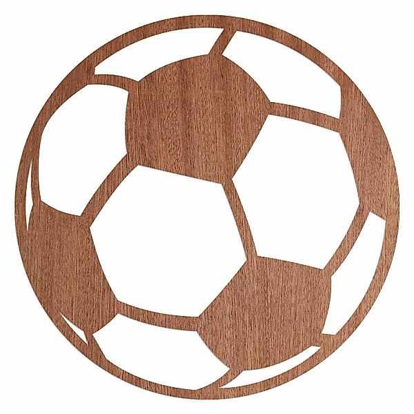 WANDStyle Wanddeko aus Holz Fußball 40 x 40 cm in der Farbe Mahagoni Furnie günstig online kaufen