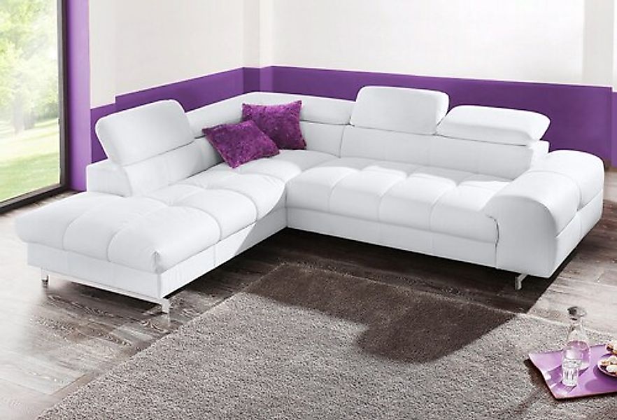 COTTA Ecksofa »Chef L-Form«, mit Kopfteilverstellung, edle Metallkufen, wah günstig online kaufen