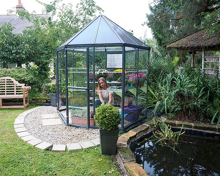 Palram - Canopia  Oasis 2.5 x 2.1 Gewächshaus rund Gewächshaus hexagon Glas günstig online kaufen