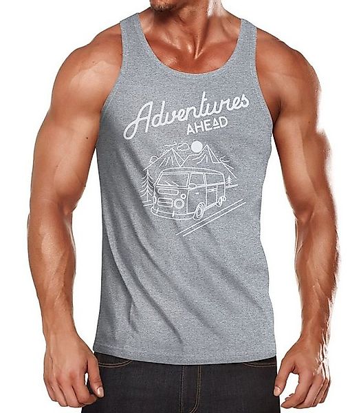 MoonWorks Tanktop Herren Tanktop Bus Retro Abenteuer Adventures Ahead Moonw günstig online kaufen