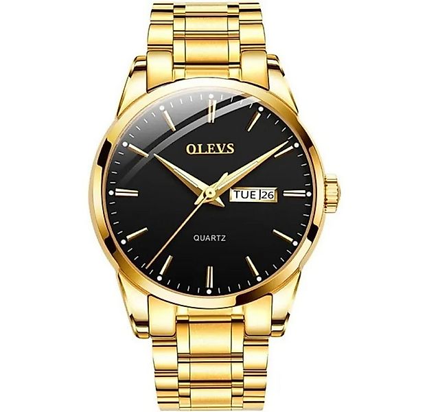 OLEVS Quarzuhr Business Olevs Herrenuhr stilvoll und elegant Gold Zifferbla günstig online kaufen