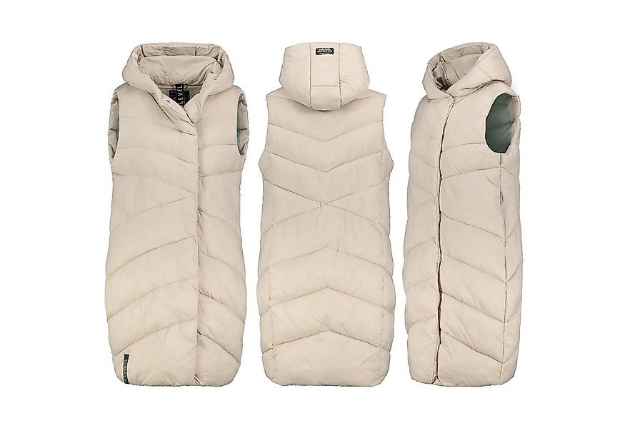 SUBLEVEL Steppweste Lange Stepp weste Kapuze Übergangs Herbst Winter Windbr günstig online kaufen