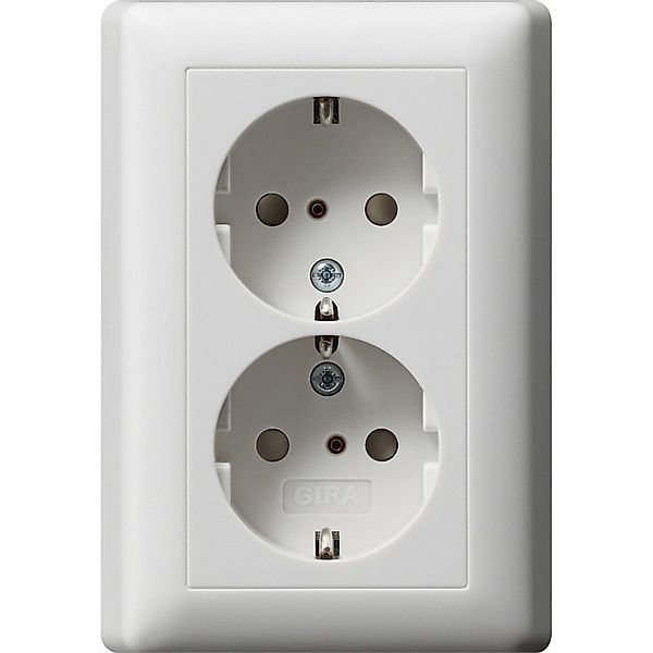 Gira Schutzkontakt-Doppelsteckdose Berührungsschutz Standard 55 Reinweiß günstig online kaufen
