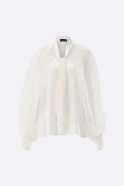 Bluse aus Seide mit weiten organza Ärmeln günstig online kaufen
