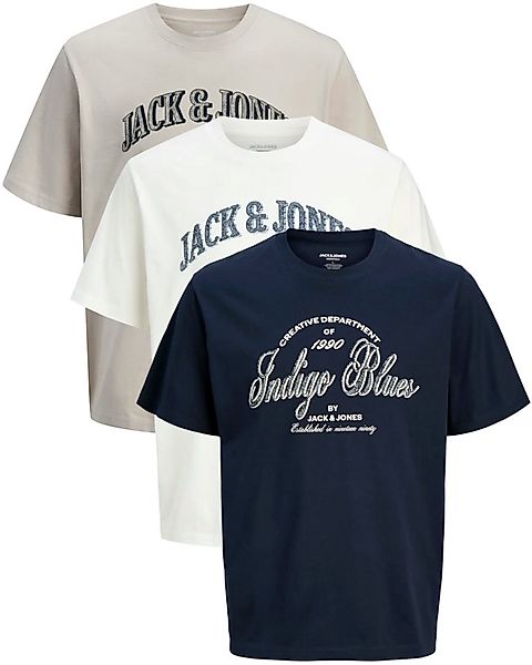 Jack & Jones Print-Shirt Bequemes Slimfit Shirt (Spar-Set, 3er-Pack) in Uni günstig online kaufen