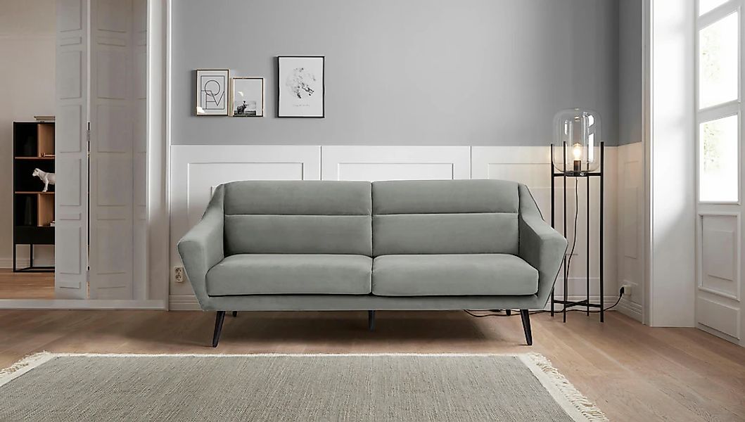 OTTO home 3-Sitzer "Bille" mit Naht im Rückenkissen und Eiche-Beinen, Desig günstig online kaufen