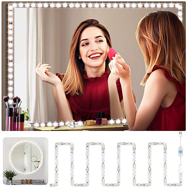 Jibenhome Spiegelleuchte 1M/4M flexible LED-Lichtstreifen Weiß günstig online kaufen