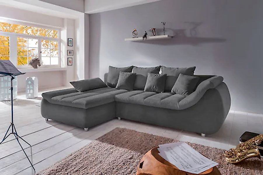 INOSIGN Ecksofa »Imola elegant und bequem, aktuelle Steppung im Sitz, L-For günstig online kaufen