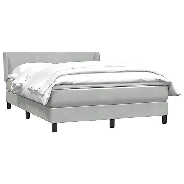 vidaXL Boxspringbett mit Matratze Hellgrau 160x220 cm Samt 3317991 günstig online kaufen