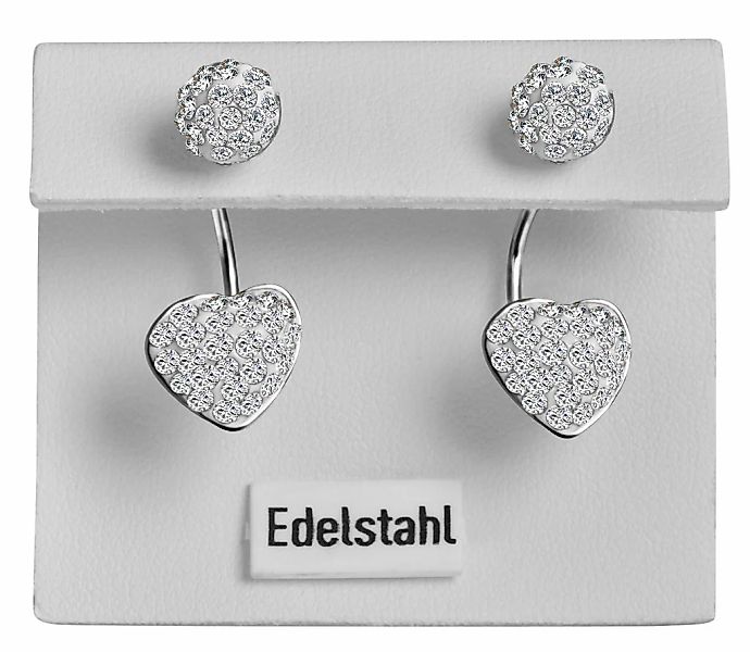 Adelia´s Paar Ohrhänger "Damen Ohrringe – Ohrstecker aus Edelstahl mit Stra günstig online kaufen