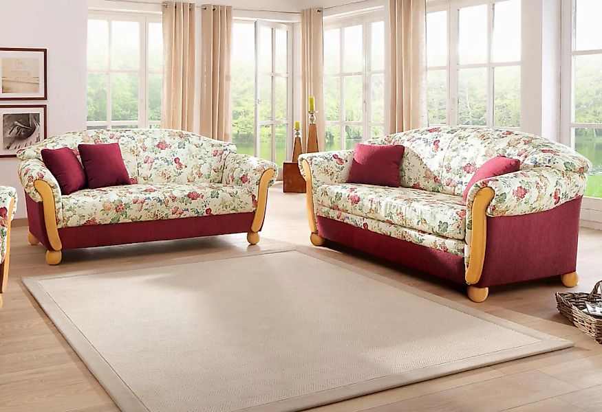 Home affaire Polstergarnitur "Milano, bequem durch Federkern, Landhaus Stil günstig online kaufen