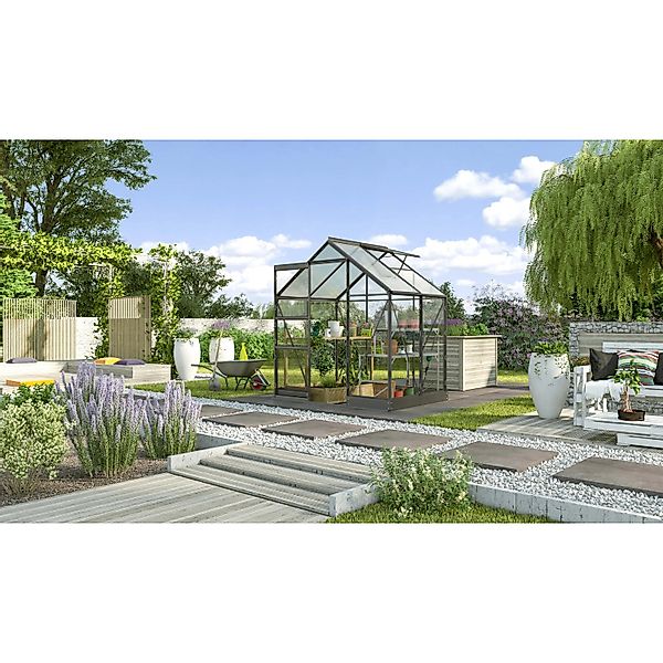 Vitavia Gewächshaus Kapitol 2500 Schwarz 2,5 m² inkl. Fundament günstig online kaufen