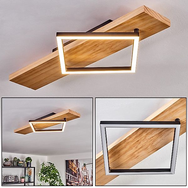 hofstein Deckenleuchte Deckenlampe aus Metall/Holz/Kunststoff in günstig online kaufen