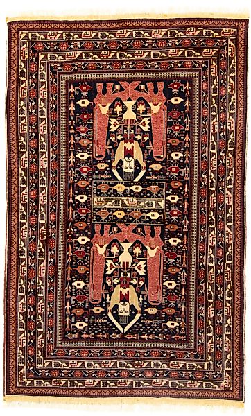 morgenland Wollteppich »Afghan Teppich handgeknüpft blau«, rechteckig günstig online kaufen