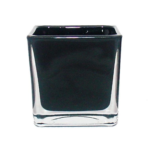 Exotenherz Übertopf Glas-Würfel 6x6x6cm Schwarz günstig online kaufen