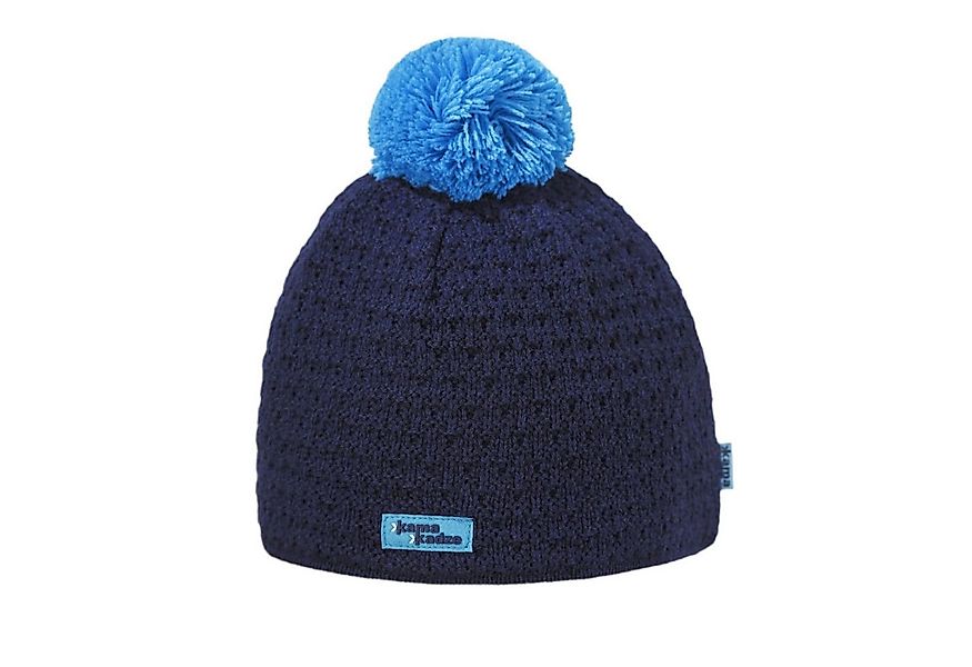 kama Strickmütze (Bommel) K36 Merino Kamakadze - navyblau/blau - 1 Stück günstig online kaufen
