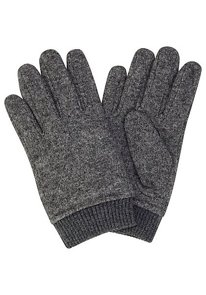 BOSS Strickhandschuhe Kalsper mit Labelaufnäher aus Leder günstig online kaufen