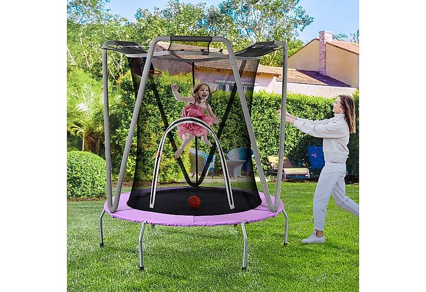 Merax Kindertrampolin, Ø 147,00 cm, Gartentrampolin mit Sicherheitsnetz und günstig online kaufen