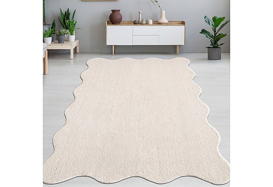 Carpetia Teppich Design Teppich beige moderne Wellenform, rechteckig, Höhe: günstig online kaufen