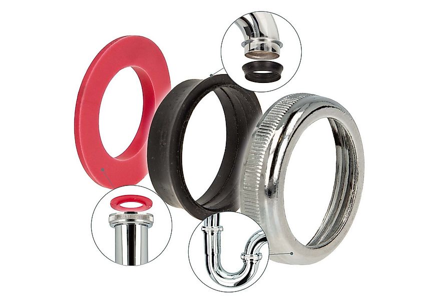 tecuro Siphon Rändelmutter - Verbindungsmutter-Set für 1 1/4 Zoll Waschtisc günstig online kaufen