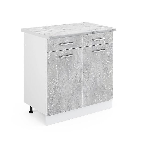 Vicco Unterschrank R-Line, Beton/Weiß, 80 cm, günstig online kaufen