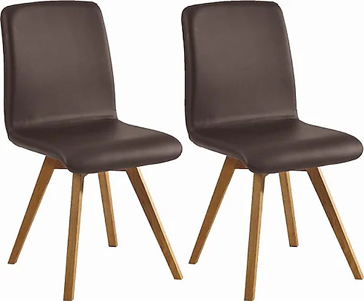 massivline&more 4-Fußstuhl »Karla«, (Set), 2 St., Kunstleder, Gestell aus M günstig online kaufen