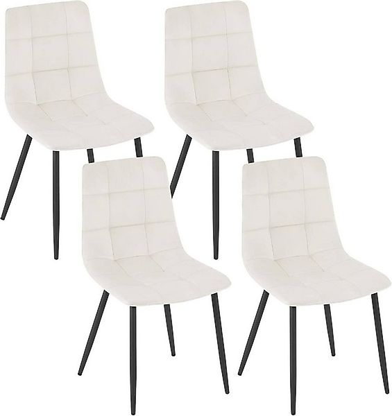 EUGAD Esszimmerstuhl (4 St), Polsterstuhl, mit Samtbezug, Metallbeine günstig online kaufen