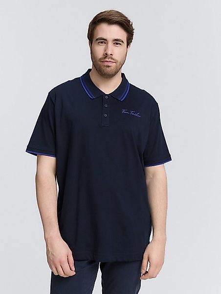 TOM TAILOR PLUS Poloshirt Plus Size - Poloshirt mit Logo-Print aus Baumwoll günstig online kaufen