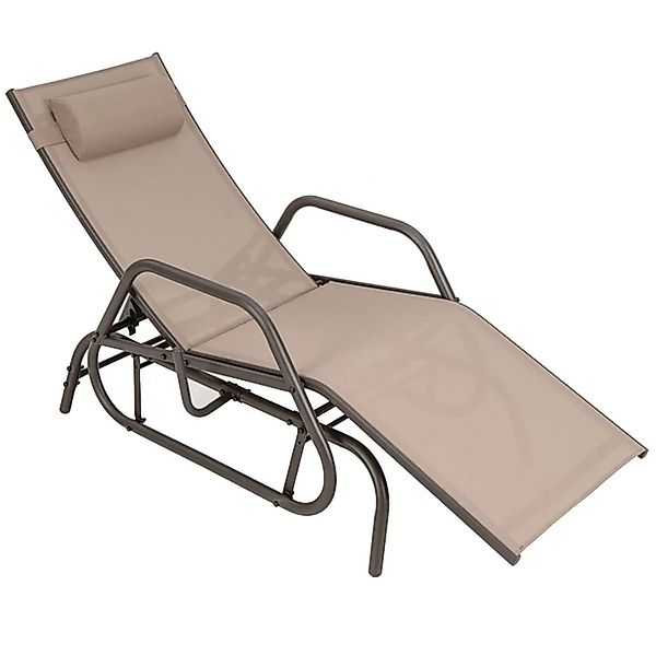 Costway Sonnenliege mit Schaukelfunktion Verstellbare Braun günstig online kaufen