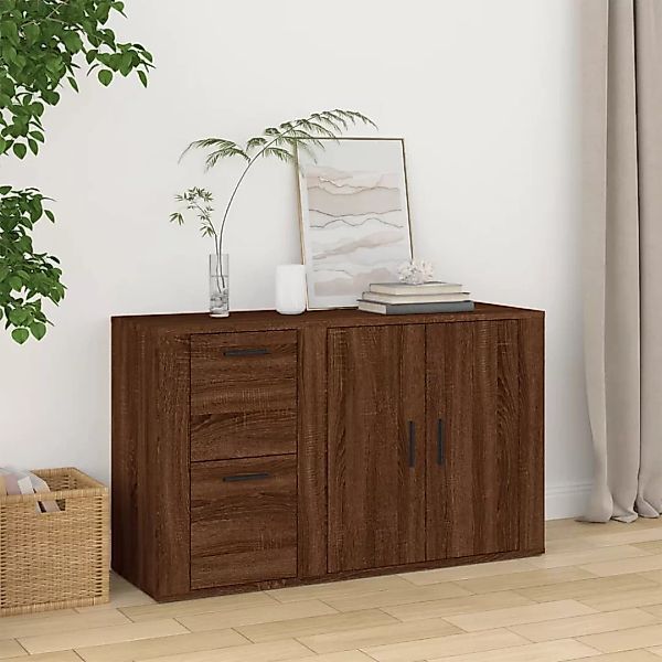 Vidaxl Sideboard Braun Eichen-optik 100x33x59,5 Cm Holzwerkstoff günstig online kaufen