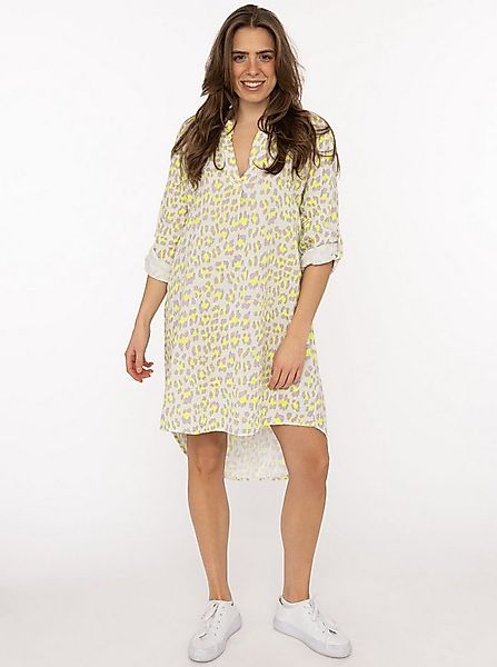 Zwillingsherz Blusentop "Rom" Turn-Up Ärmel, V-Neck. Leo-Muster, Musselin günstig online kaufen