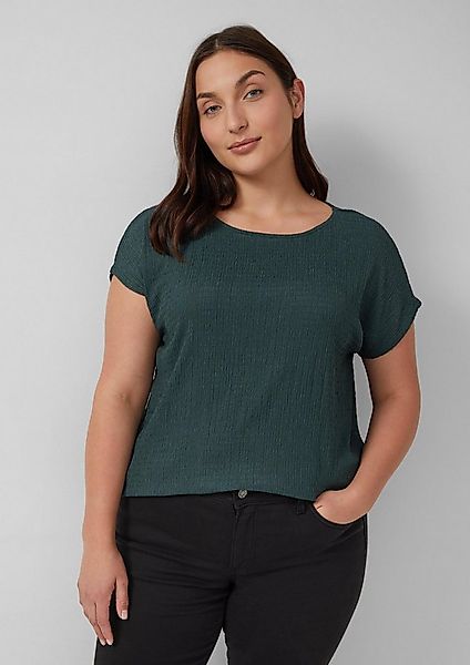 s.Oliver Kurzarmshirt T-Shirt Strukturiertes T-Shirt im Relaxed Fit mit U-B günstig online kaufen