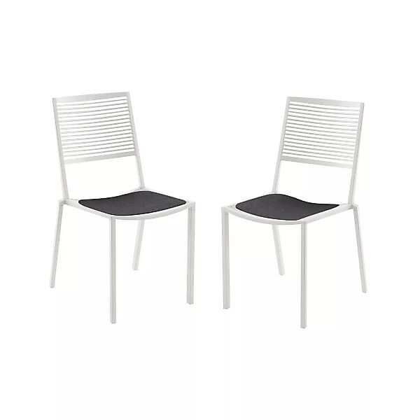 Fast - Easy Stuhl Set 2 Stück - weiß/pulverbeschichtet/Inkl. 2 Auflagen ant günstig online kaufen