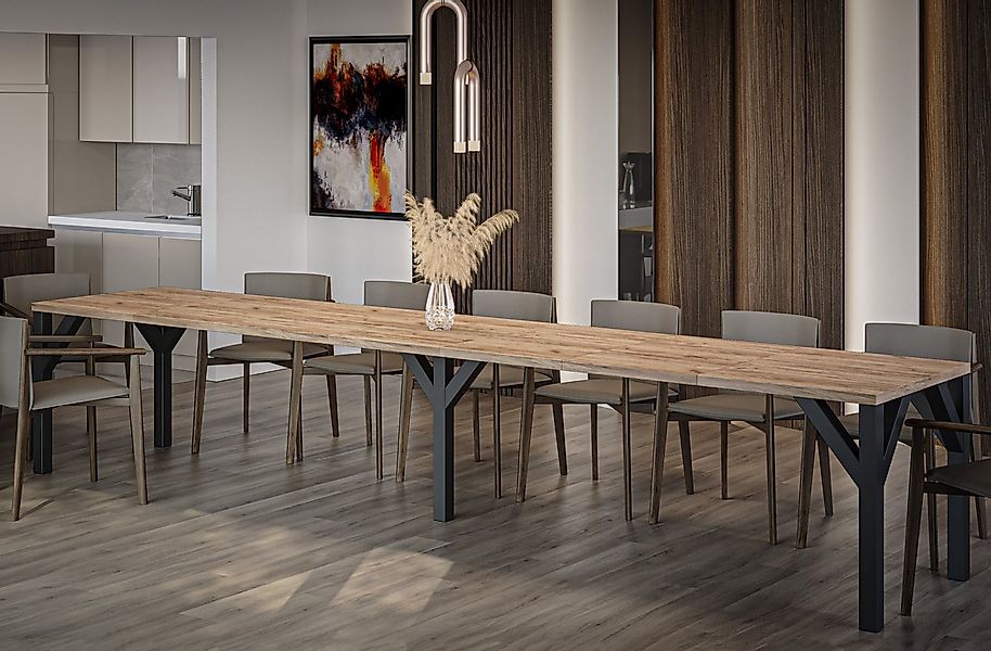 Endo-Moebel Kulissen-Esstisch XXL Dunaj 130-405cm ausziehbar erweiterbar ex günstig online kaufen