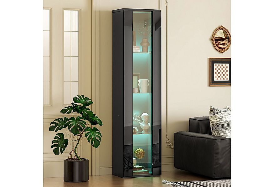 Merax Vitrine Glasvitrine mit LED-Beleuchtung inkl.Fernbedienung (1-St., 40 günstig online kaufen