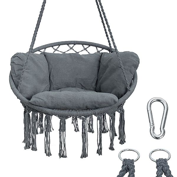 yourGEAR Hängestuhl Boracay Grey Hängesessel Sitz-Polster günstig online kaufen