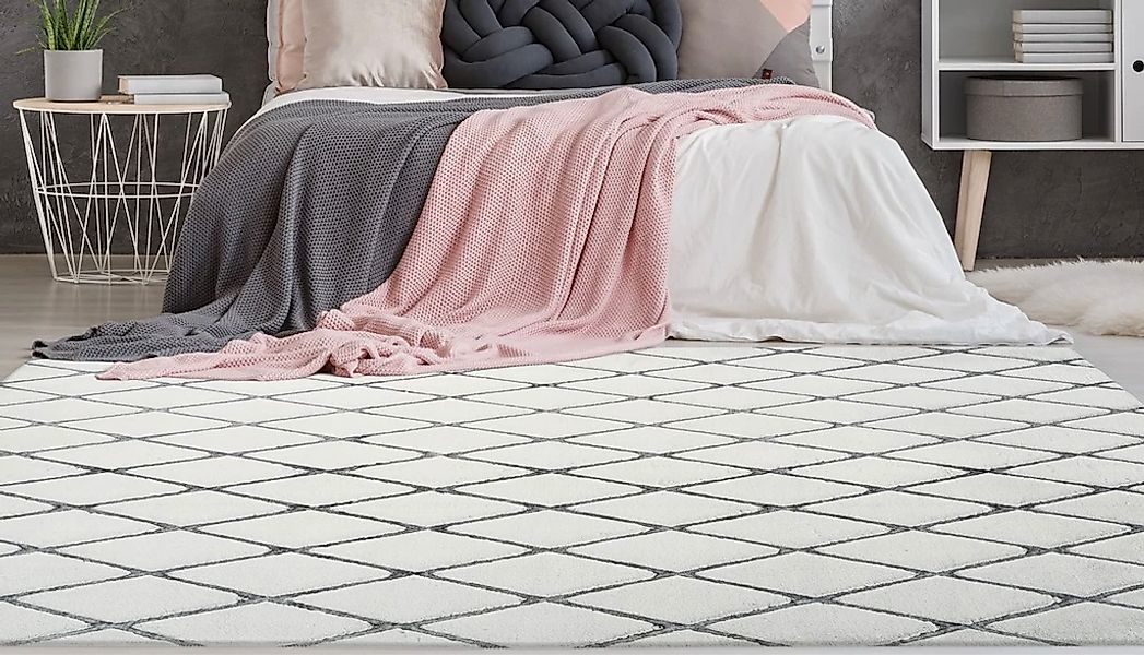 my home Teppich "Tilana" rechteckig 20 mm Höhe retro, Wohnzimmer günstig online kaufen