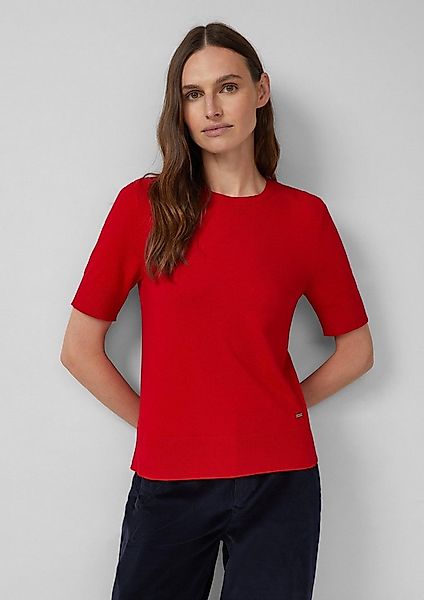 s.Oliver Kurzarmpullover Strickpullover Kurzärmeliger Strickpullover aus Vi günstig online kaufen