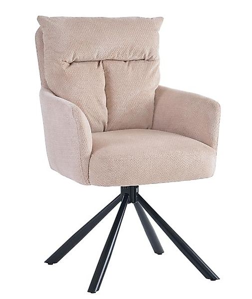 Esszimmerstuhl 2er Set drehbar Gestell Metall Schwarz / Grau günstig online kaufen