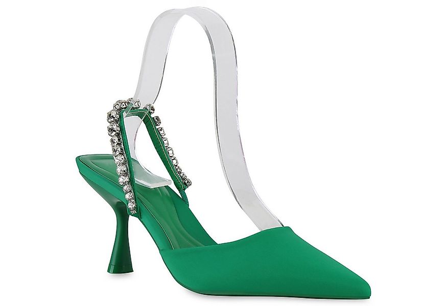 VAN HILL 840039 Slingpumps Damen Pumps Slingpumps Stiletto Party Strass Sat günstig online kaufen
