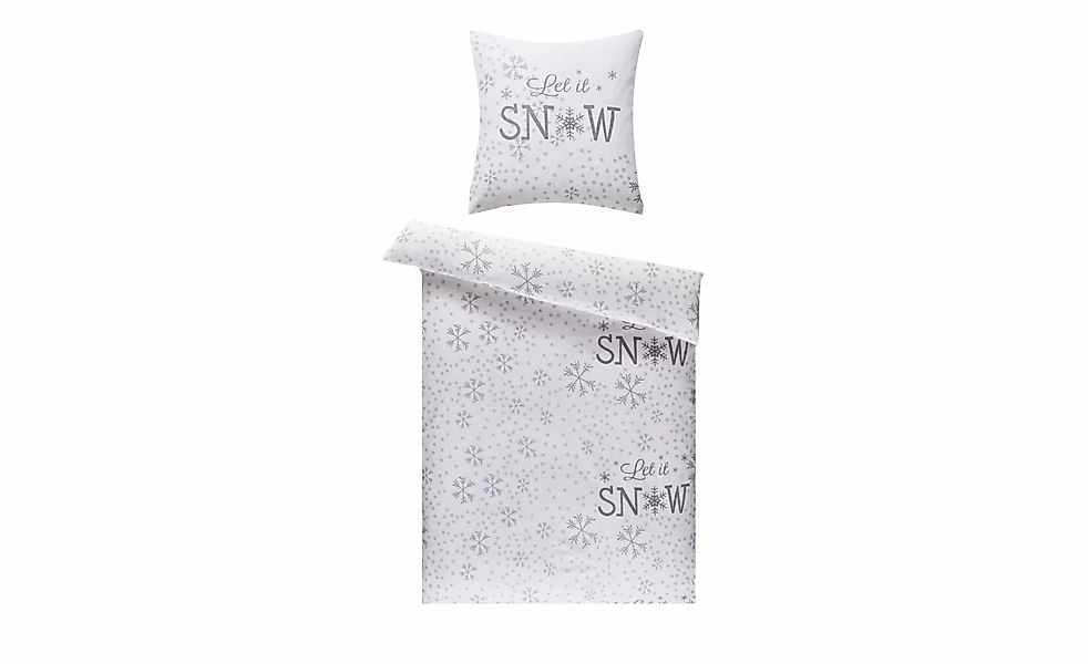 como Biber-Bettwäsche  Let it snow ¦ weiß ¦ Maße (cm): B: 135 Weihnachten - günstig online kaufen