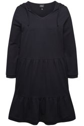 Ulla Popken Midikleid Sweatkleid Kapuze A-Linie günstig online kaufen