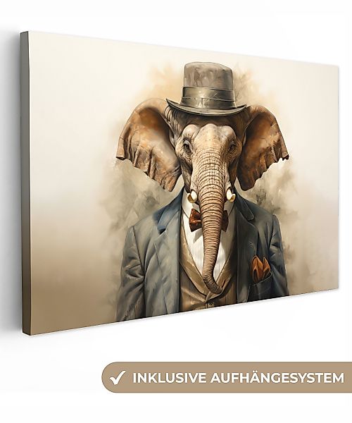 OneMillionCanvasses® Leinwandbild Vintage - Elefant - günstig online kaufen