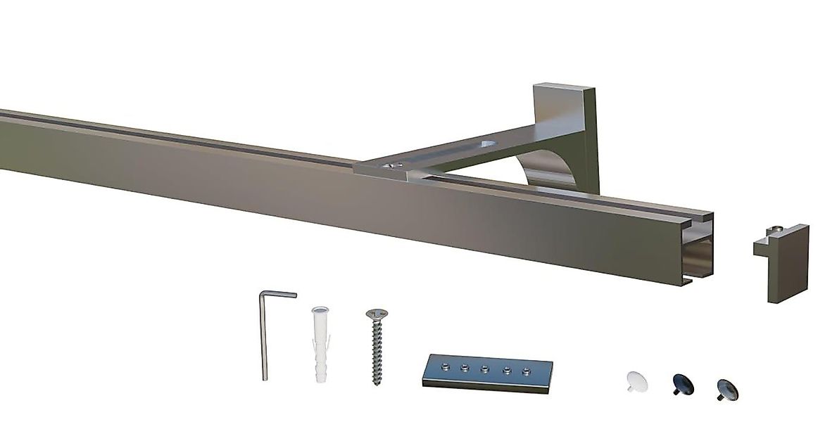 Gardineum Innenlaufschiene Eckige Innenlaufstange/ Gardinenstange 20x20mm günstig online kaufen