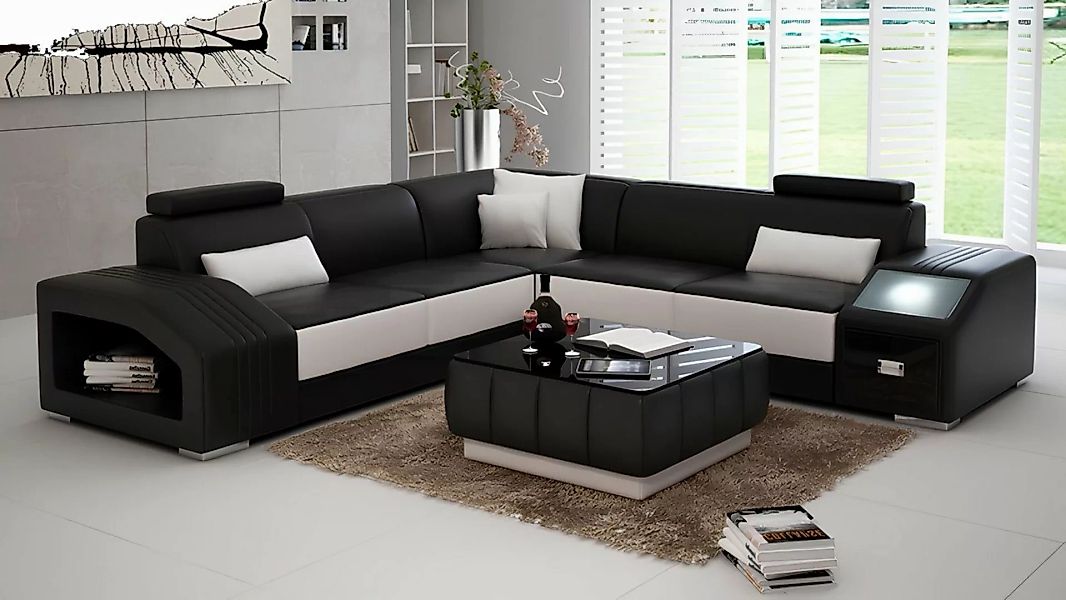 Xlmoebel Ecksofa Ledercouch in L-Form Möbelset Wohnlandschaft Ecksofa Ensem günstig online kaufen